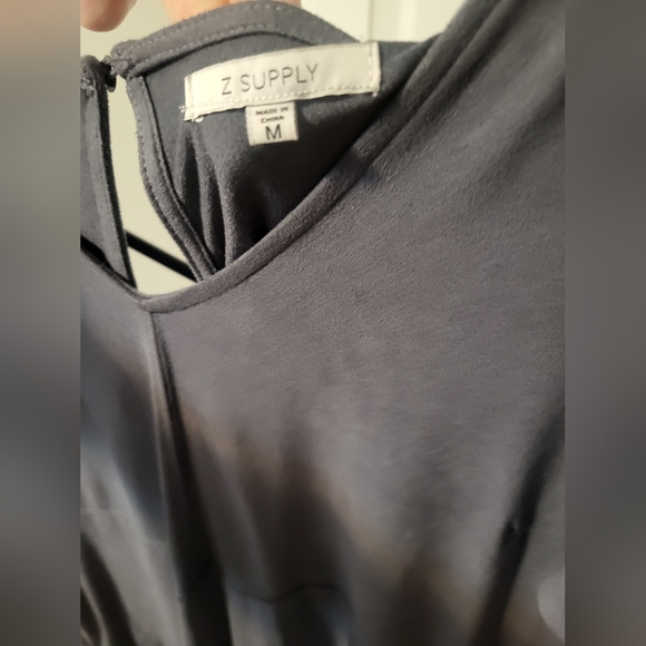 Z supply size medium blue gray suede smock dress with pockets - Picture 5 of 6